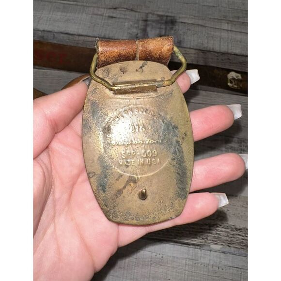 Rare Vintage 70s Snap On Tools Budweiser Beer Leather Belt Made In USA - Picture 5 of 5